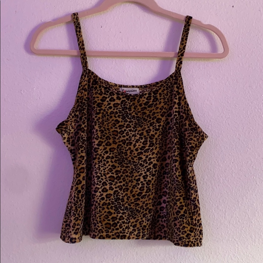 VELVET LEOPARD CROPPED TANK